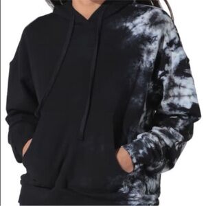 Electric & Rose James Hoodie sz Large black and white tie-dye